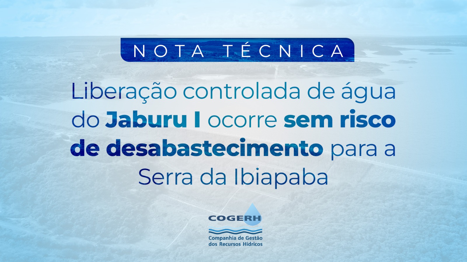 Liberação controlada de água do Jaburu I ocorre sem risco de desabastecimento para a Serra da Ibiapaba
